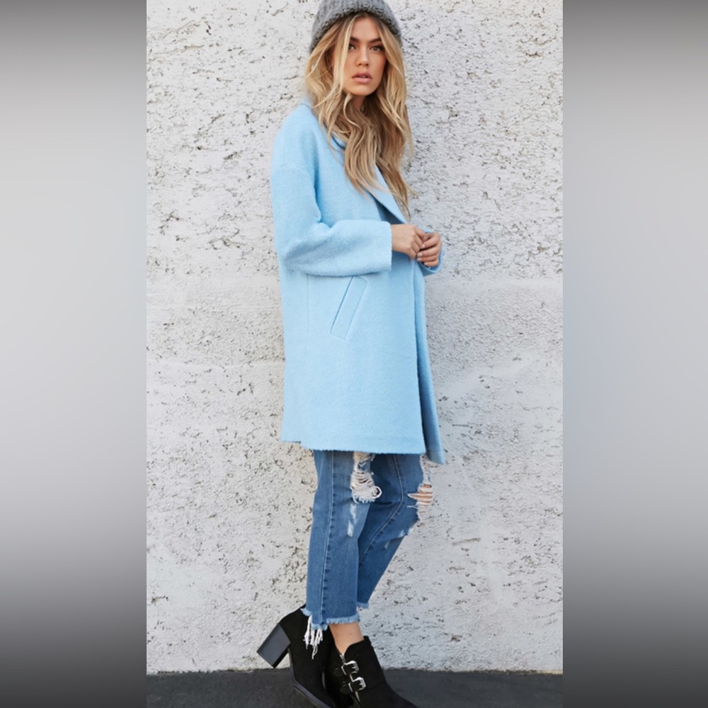 Forever 21 Women's Light Blue Coat size small